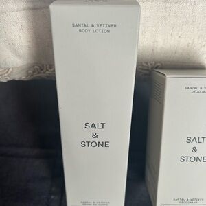 Salt and Stone Santal and Vetiver body lotion and deodorant set